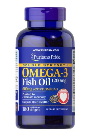 Double Strength Omega-3 Fish Oil 1200 mg/600 mg -180 Softgels