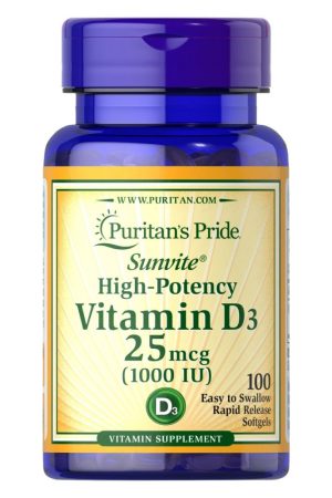 Vitamin D3 25mcg 1000IU - 100softgels