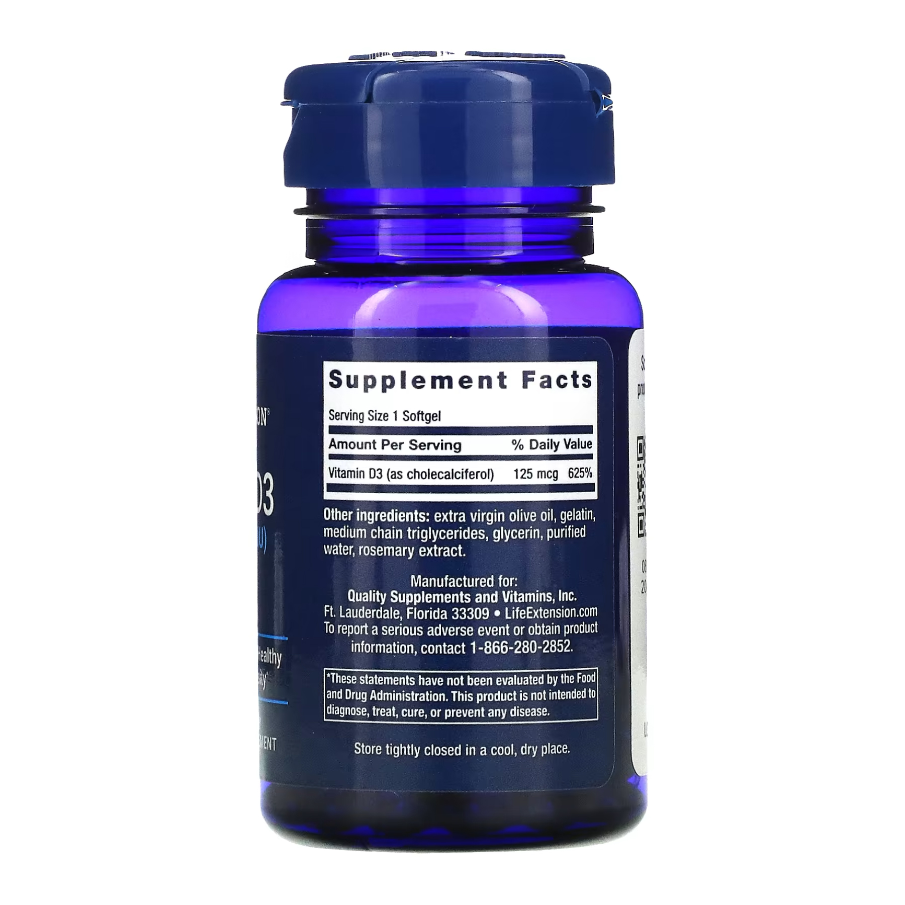 Vitamin D3 125 mcg (5000 IU) - 60 softgels (Пошкоджена банка) - Зображення 2
