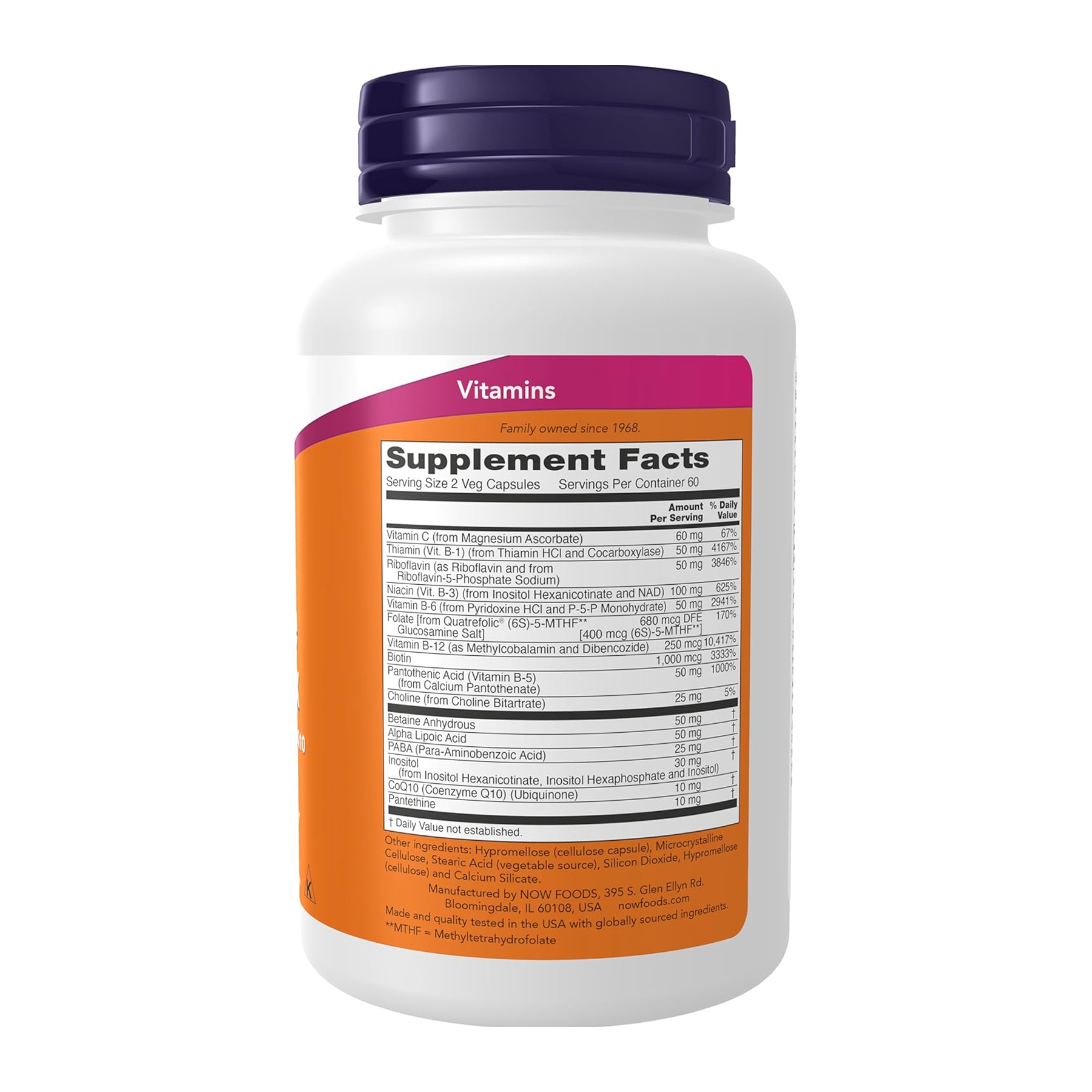Coenzyme B-Complex With Alpha Lipoic Acid and CoQ10 - 120 vcaps - Зображення 2