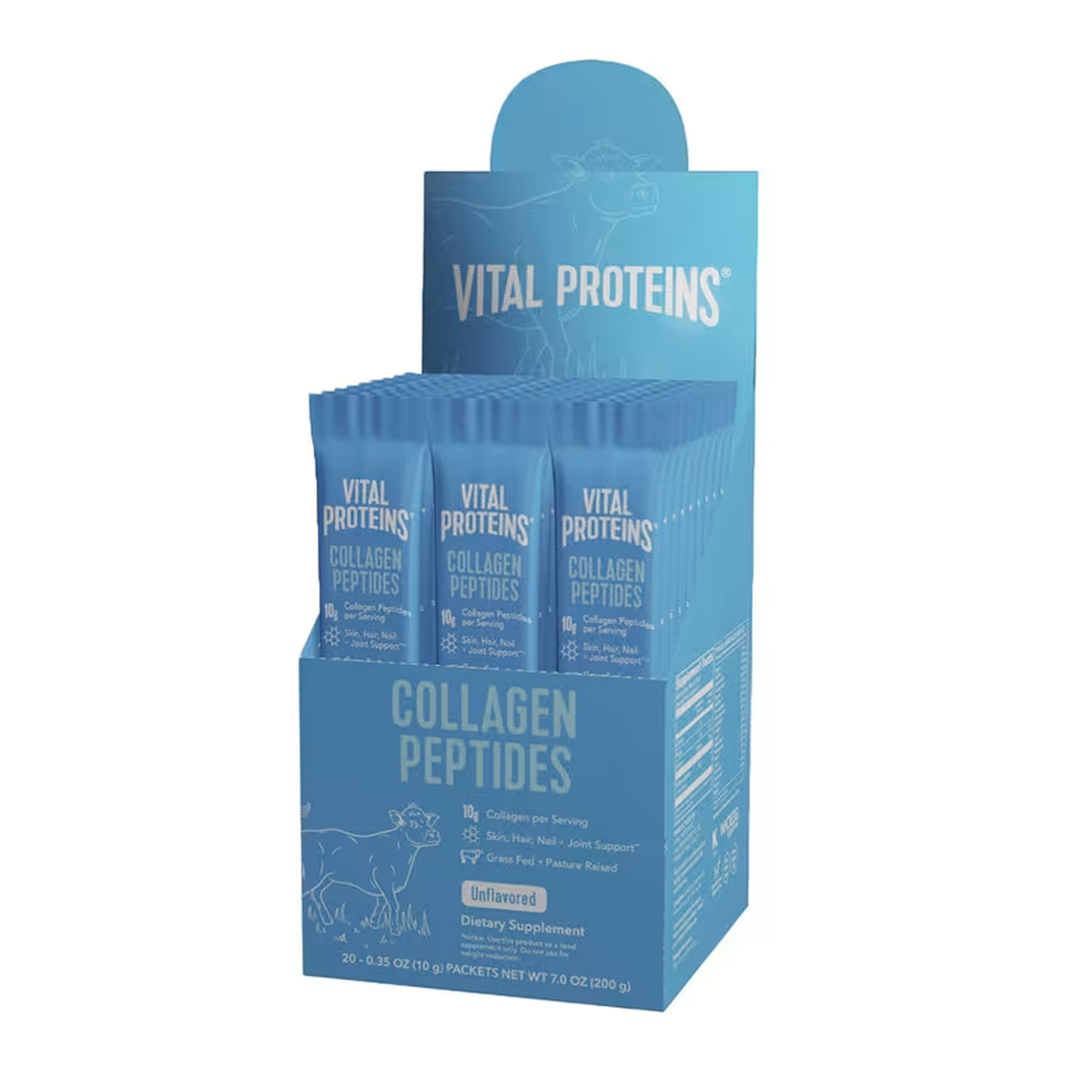Collagen Peptides - 200g Unflavored (20 Packets) (Пошкоджена банка) - Зображення 2