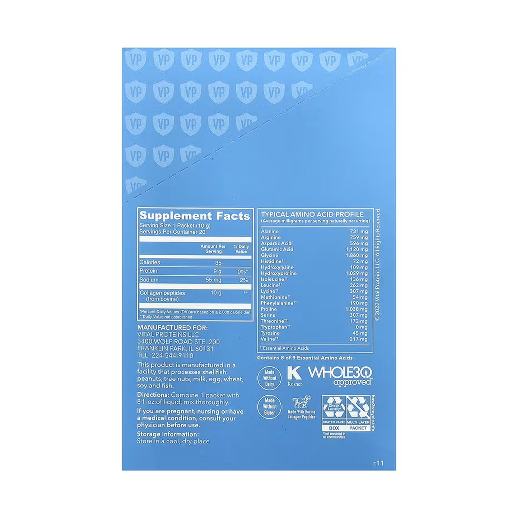 Collagen Peptides - 200g Unflavored (20 Packets) (Пошкоджена банка) - Зображення 3