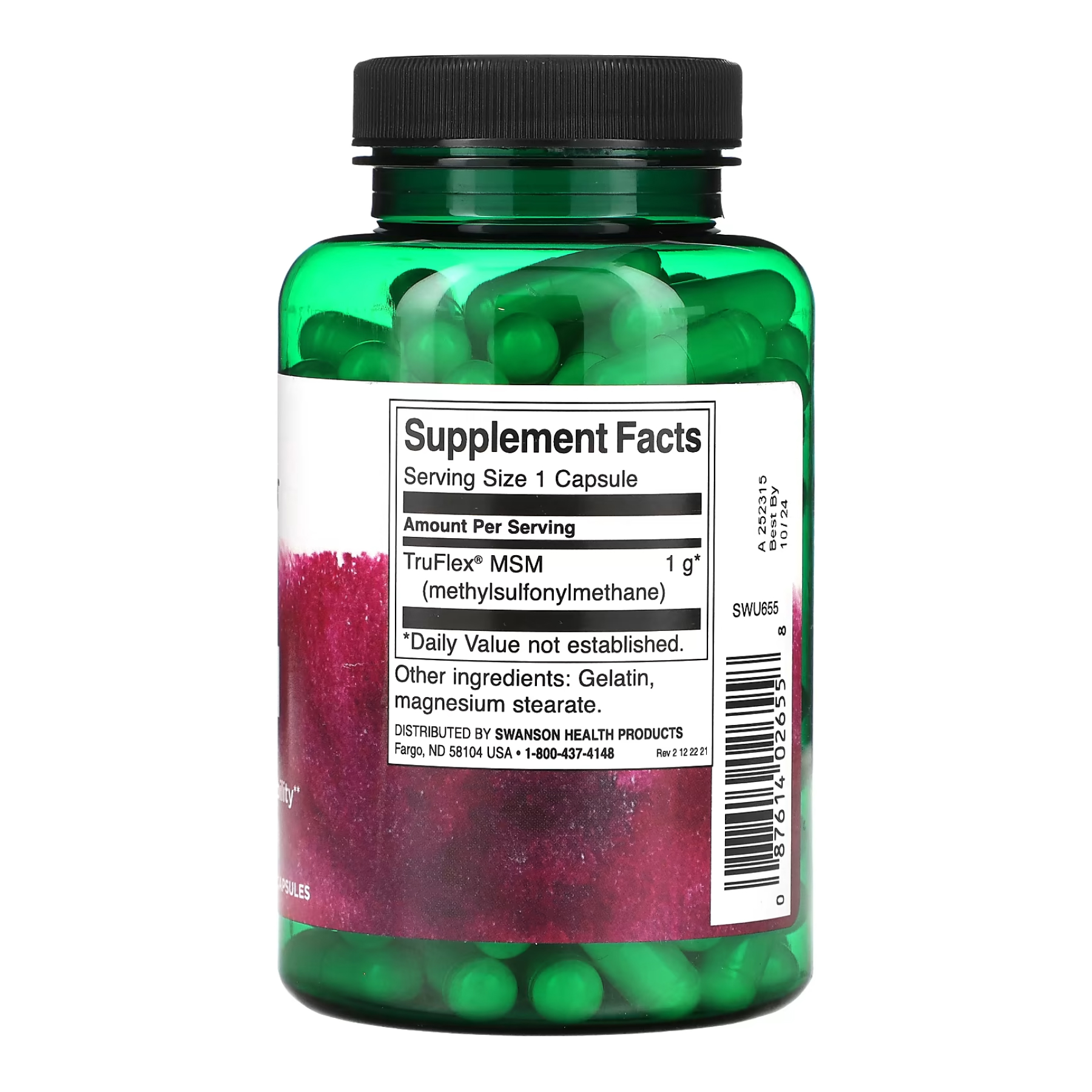 MSM 1000mg - 120 caps (Пошкоджена банка) - Зображення 2