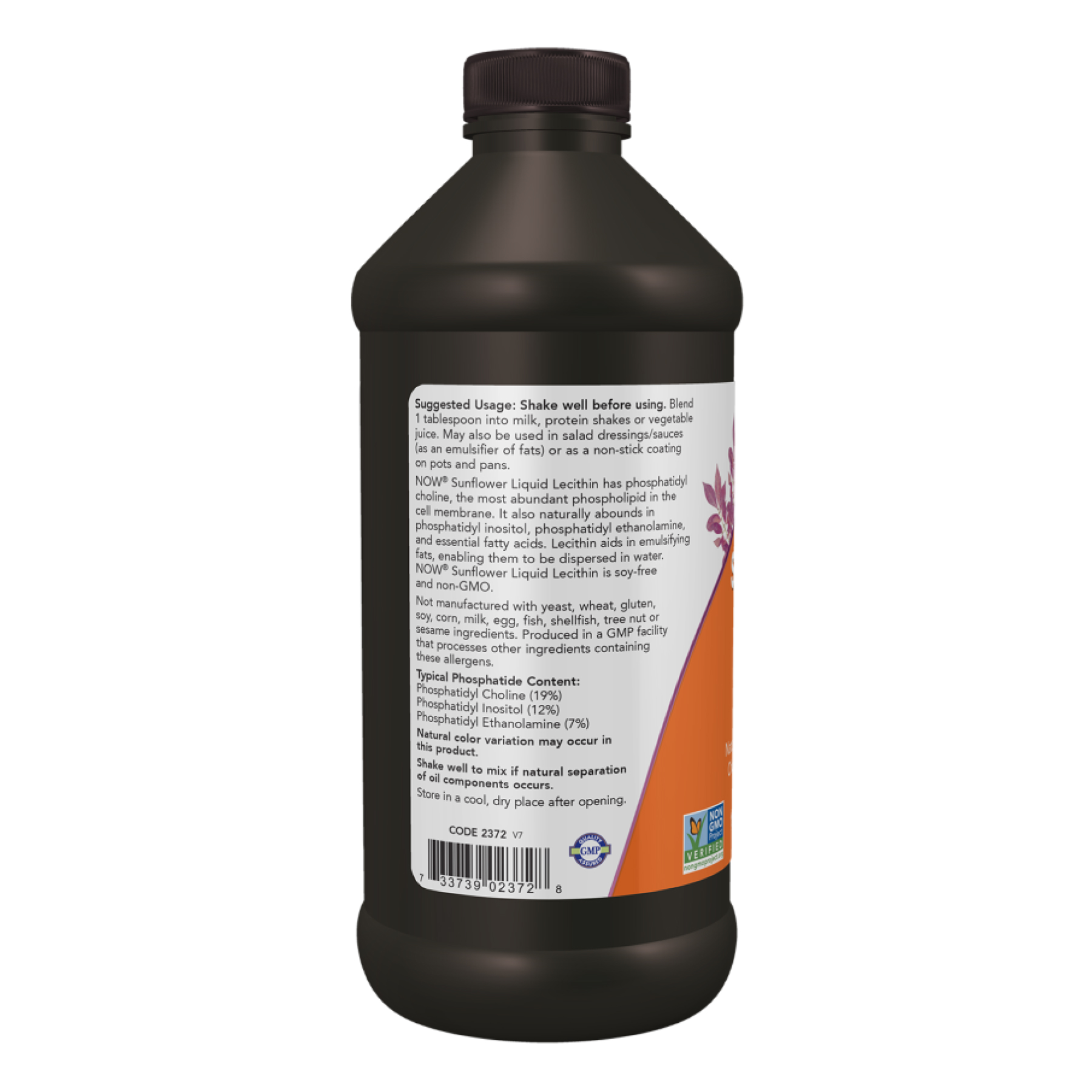 Sunflower Liquid Lecithin - 16 fl oz (Пошкоджена етикетка) - Зображення 3