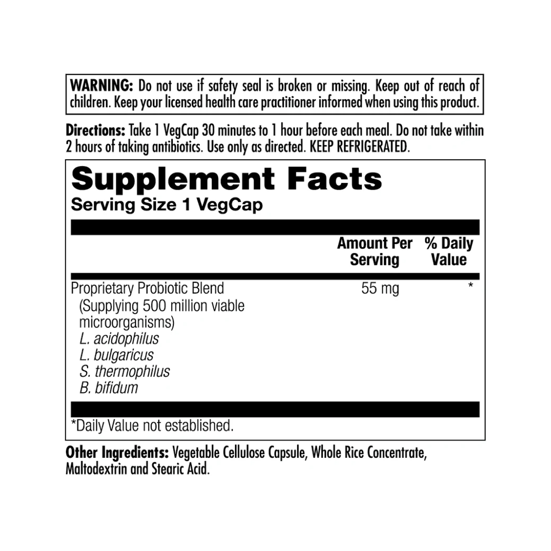Acidophilus Probiotic-4 - 100 vcaps - Зображення 2