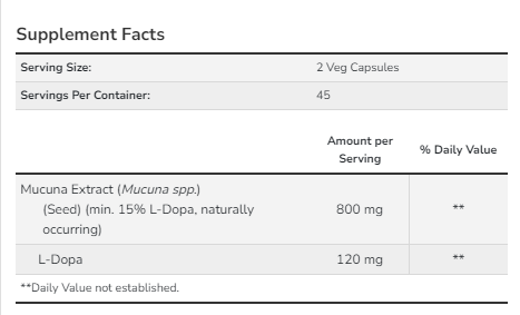 Dopa Mucuna - 90vcaps (До 10.26) - Зображення 2