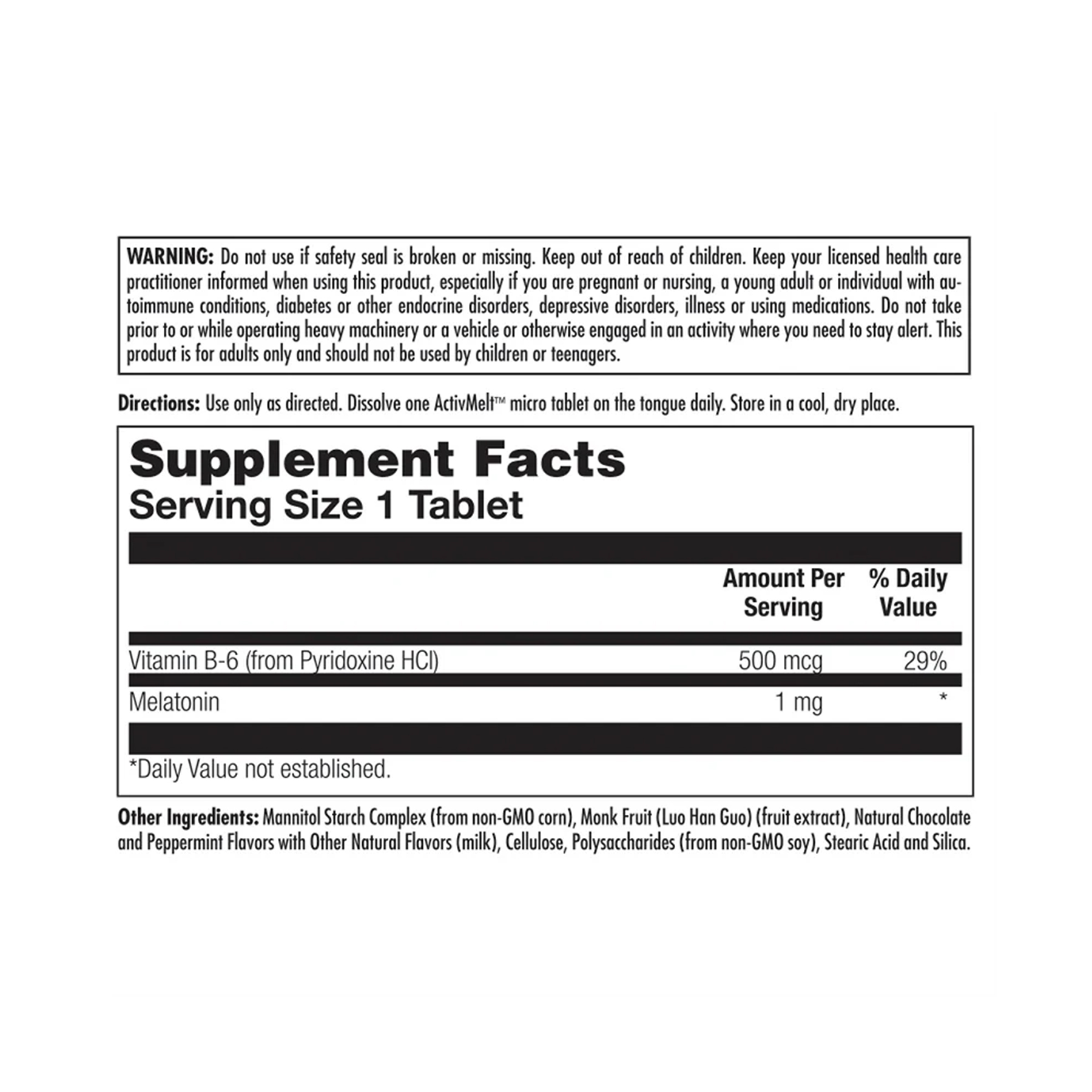 Melatonin 1 mg - 120 micro tabs - Зображення 2