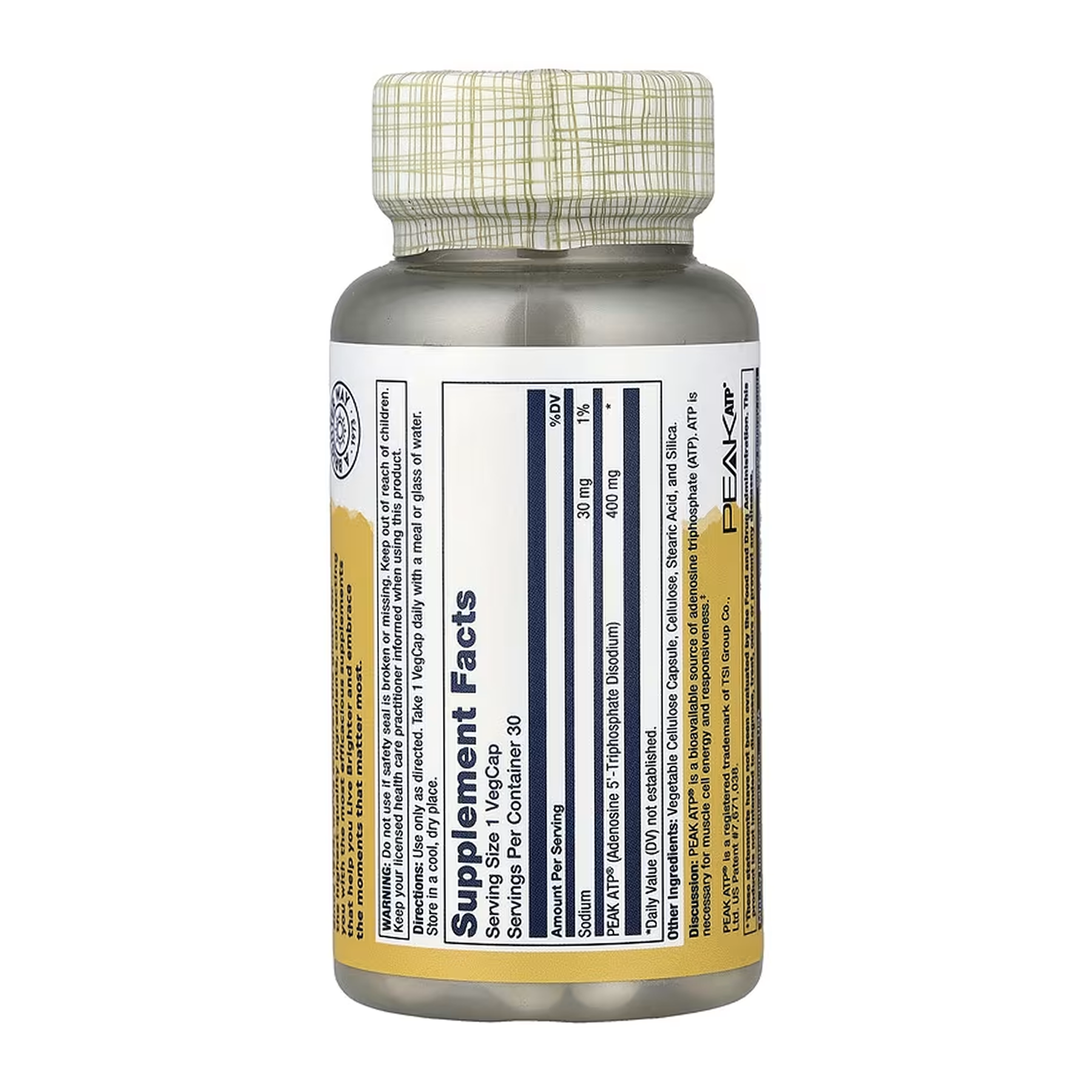 Peak ATP® 400 mg - 30 vcaps - Зображення 2