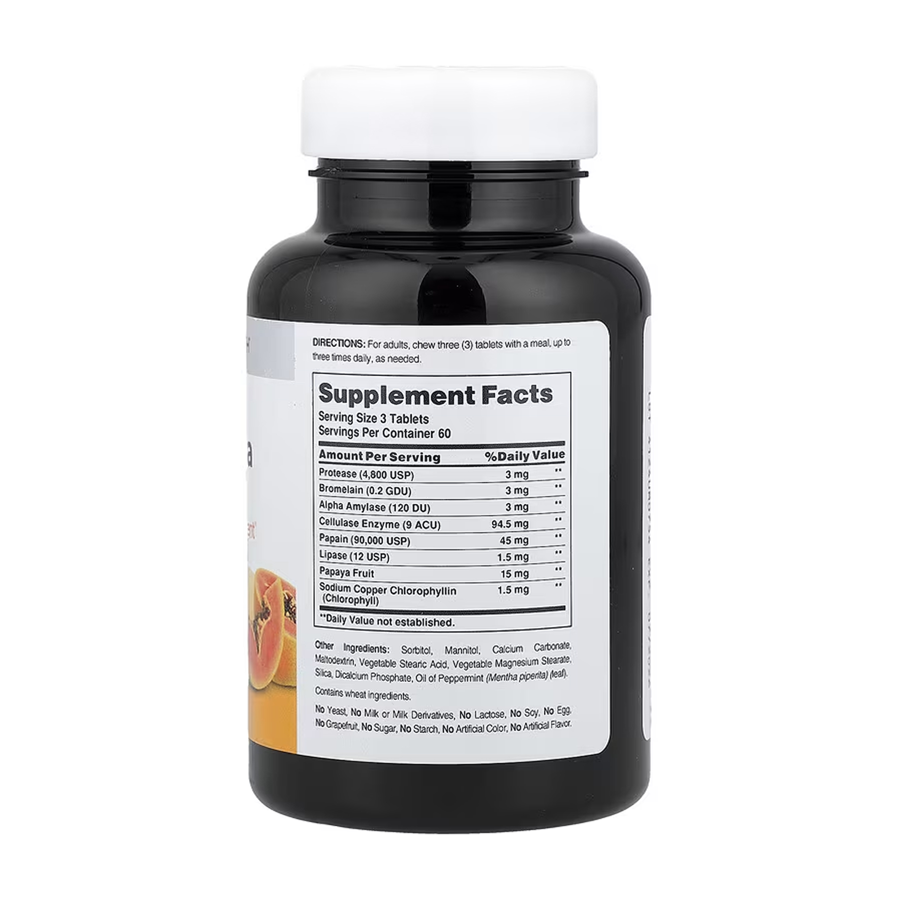 Super Papaya Enzyme Plus Chewable - 180 tabs - Зображення 2