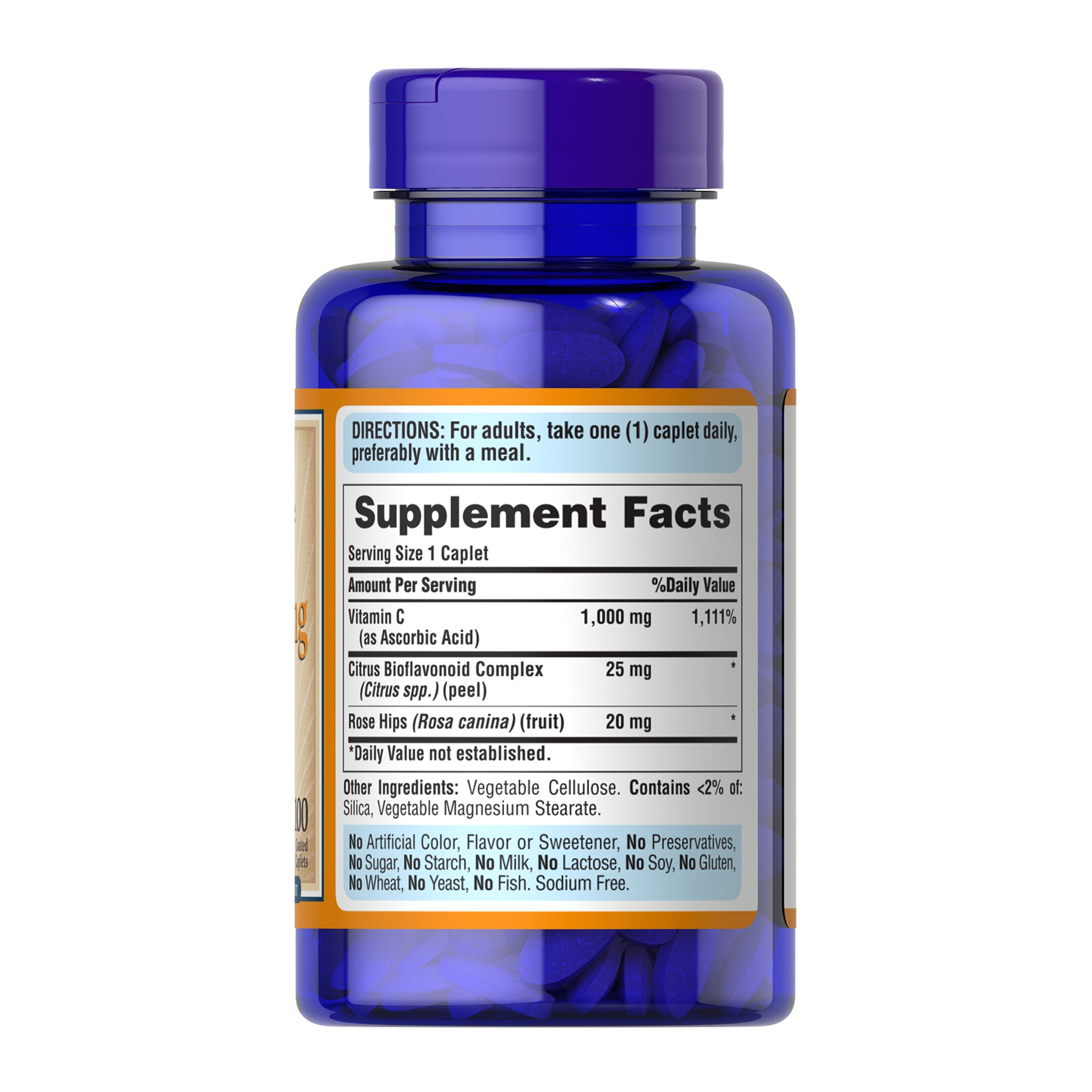 Vitamin C-1000 mg with Bioflavonoids & Rose Hips - 100 caps (Пошкоджена кришка) - Зображення 2